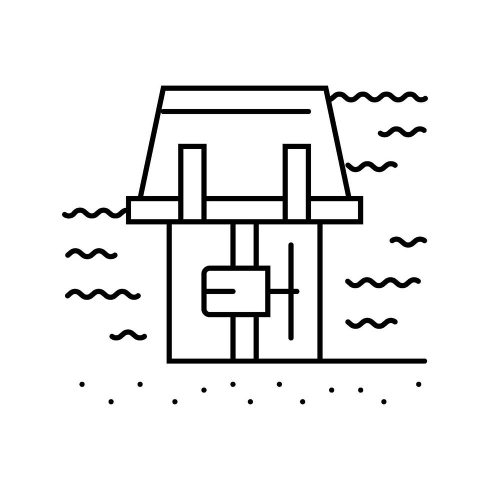 range systems barrages tidal line icon illustration vector