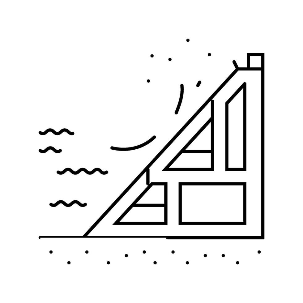 coastal power tidal power line icon illustration vector