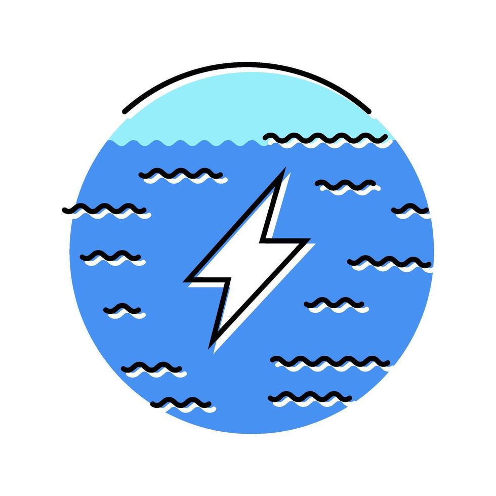 wave energy converter tidal color icon illustration vector