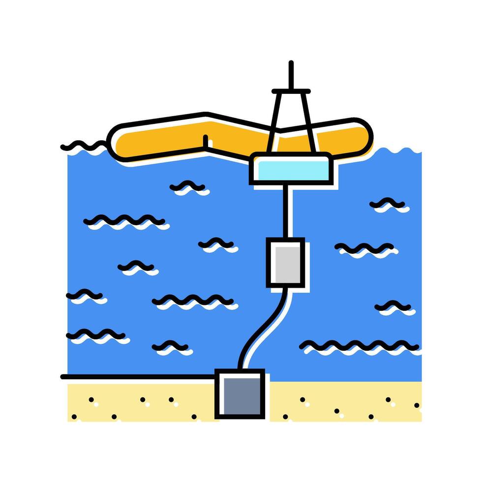 wave farm installation tidal color icon illustration vector