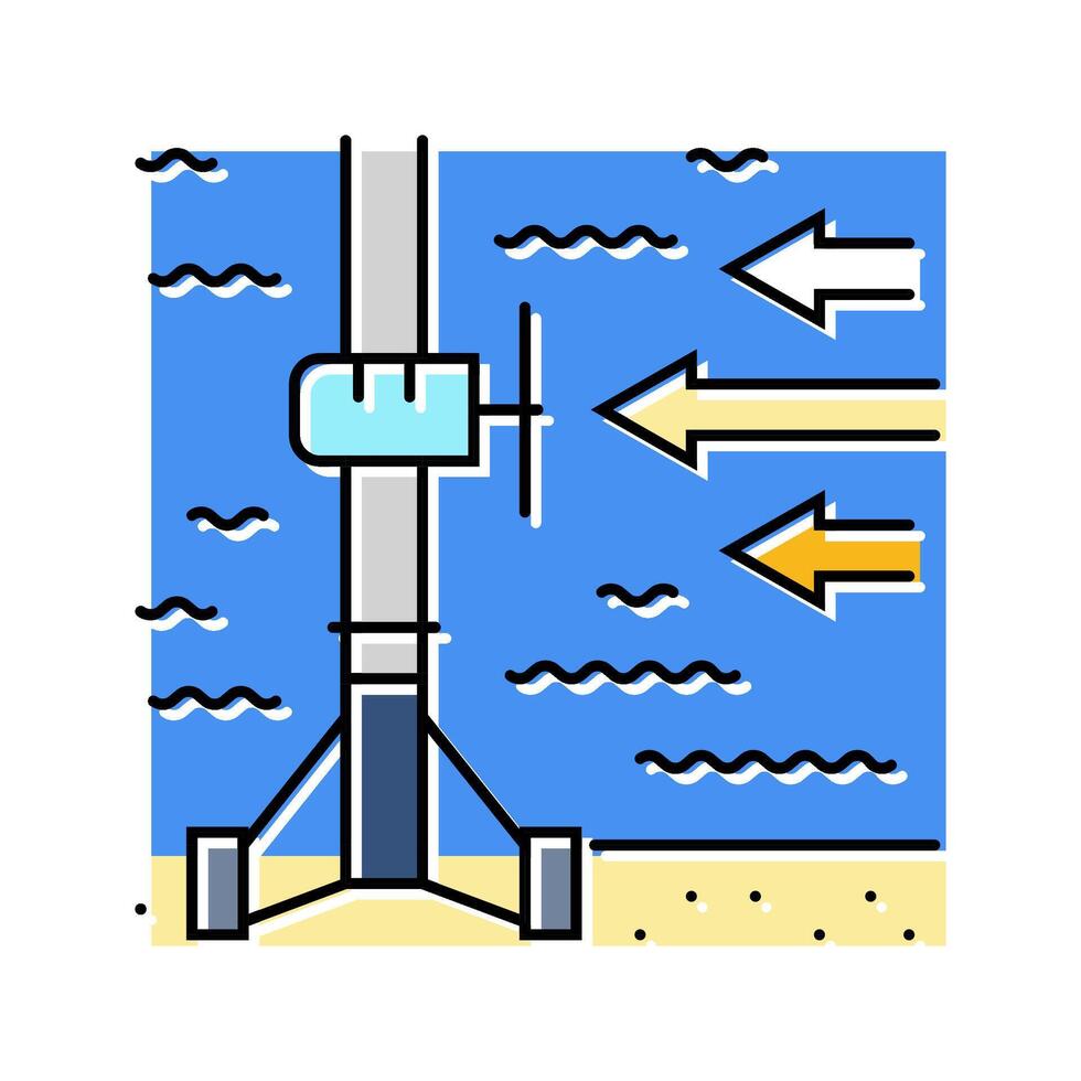 stream energy tidal power color icon illustration vector