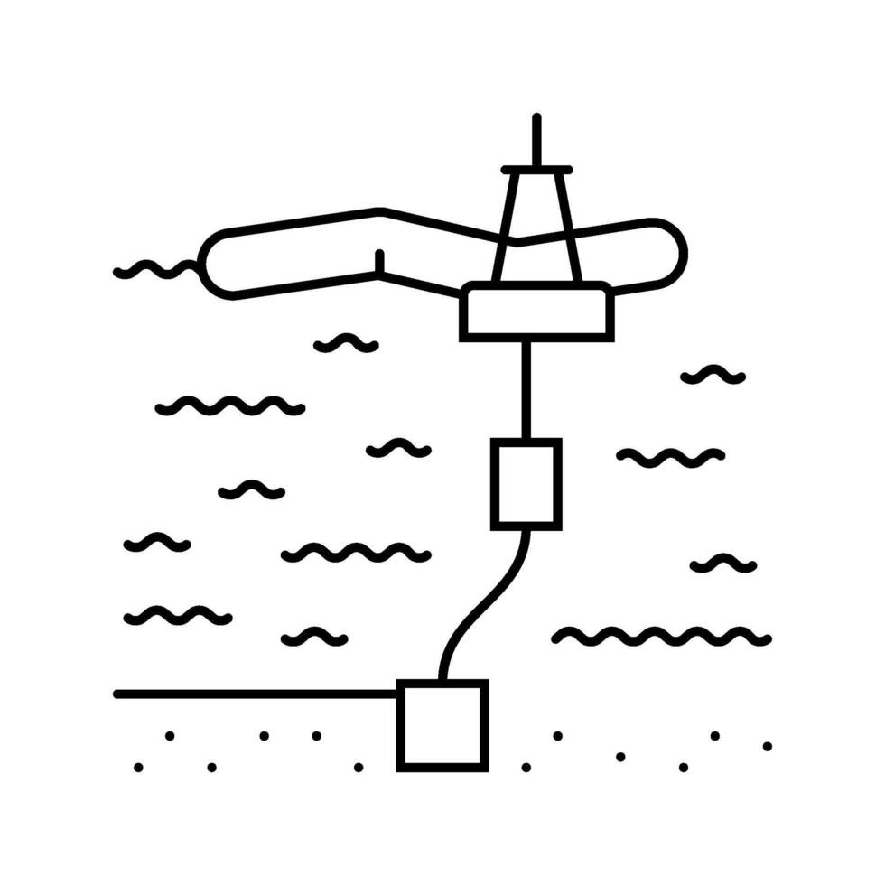 wave farm installation tidal line icon illustration vector