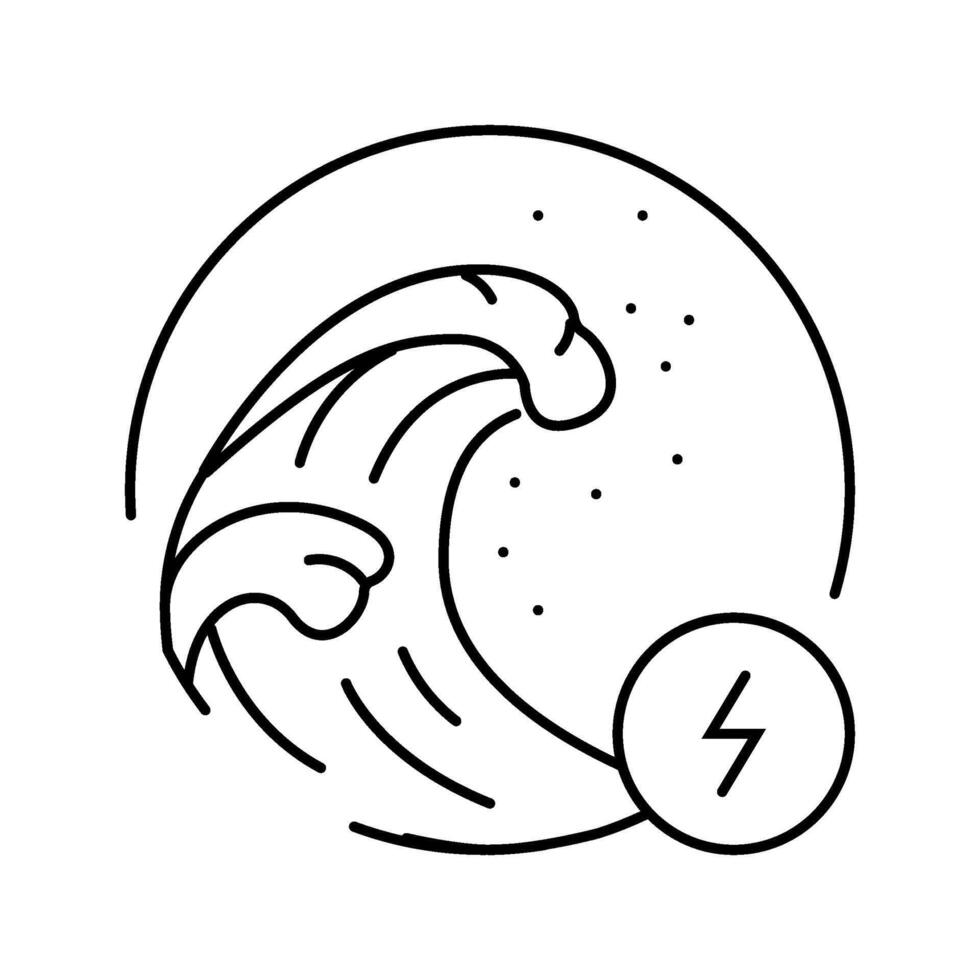 powerful ocean swells line icon illustration vector