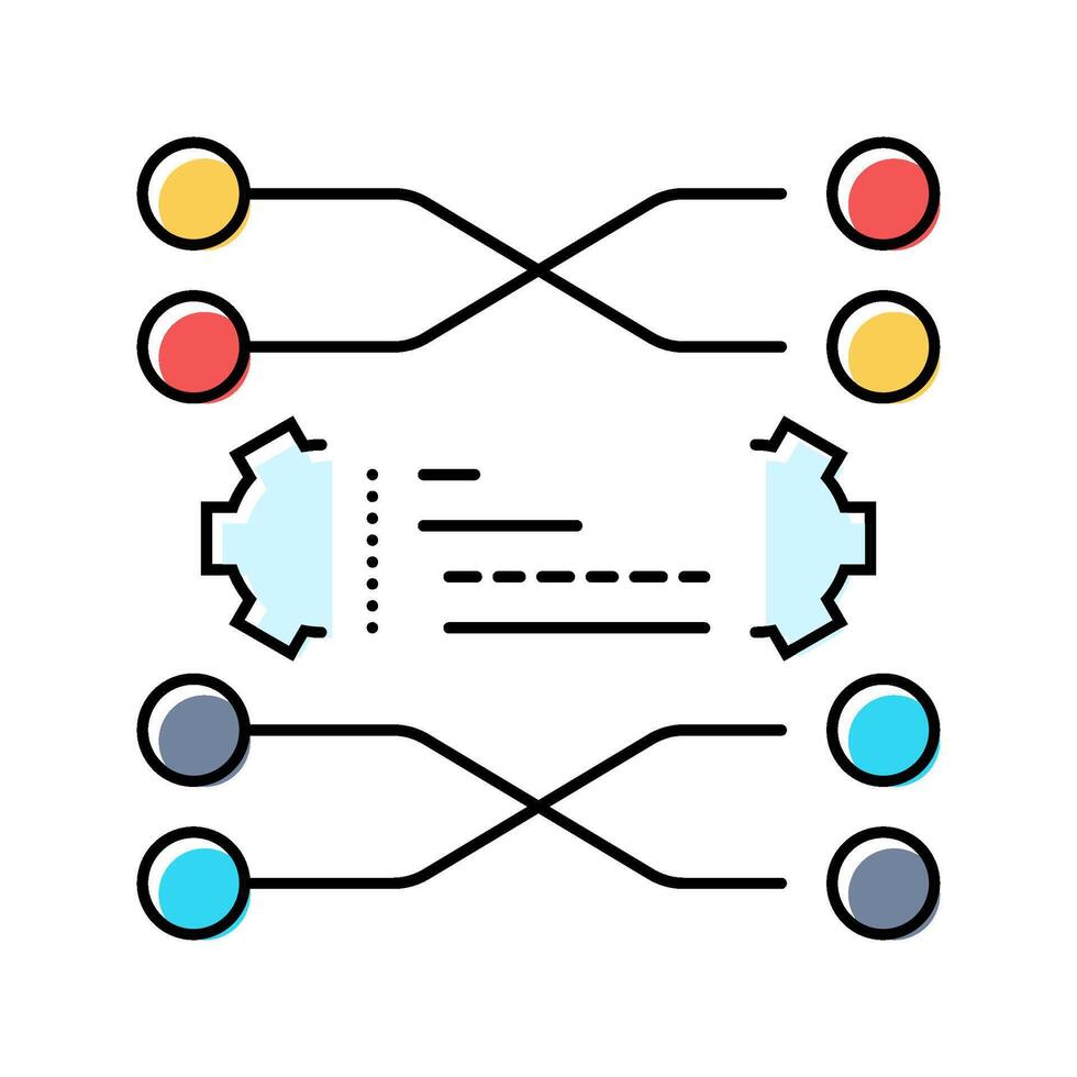 sorting algorithm color icon illustration vector