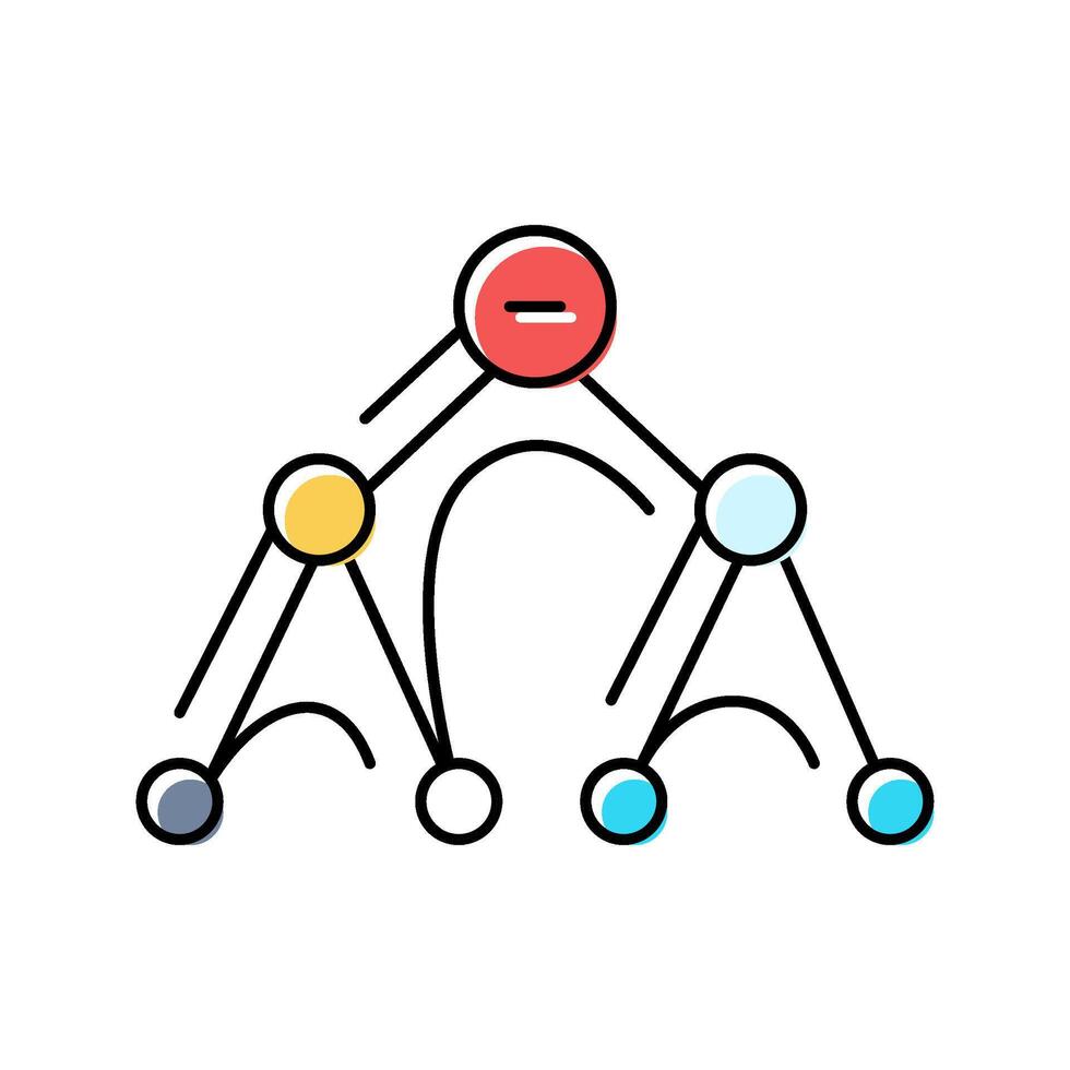 depth first search dfs color icon illustration vector