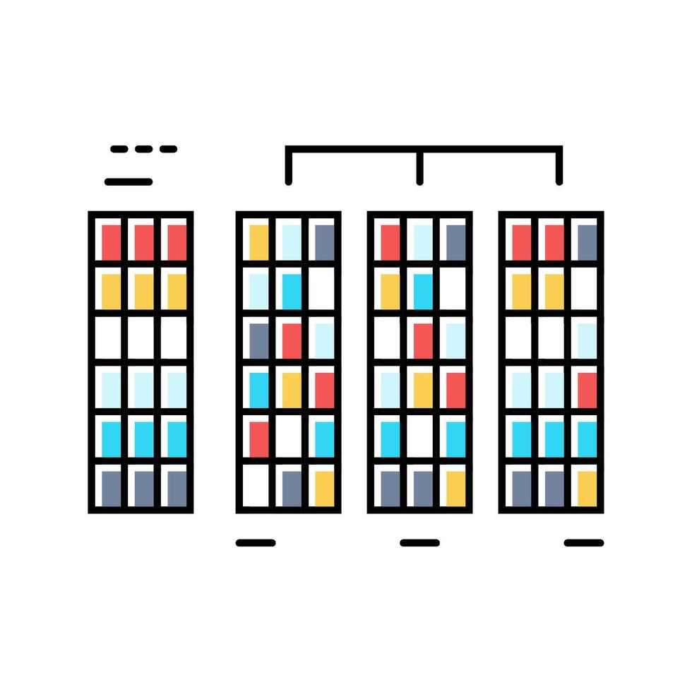 radix sort algorithm color icon illustration vector