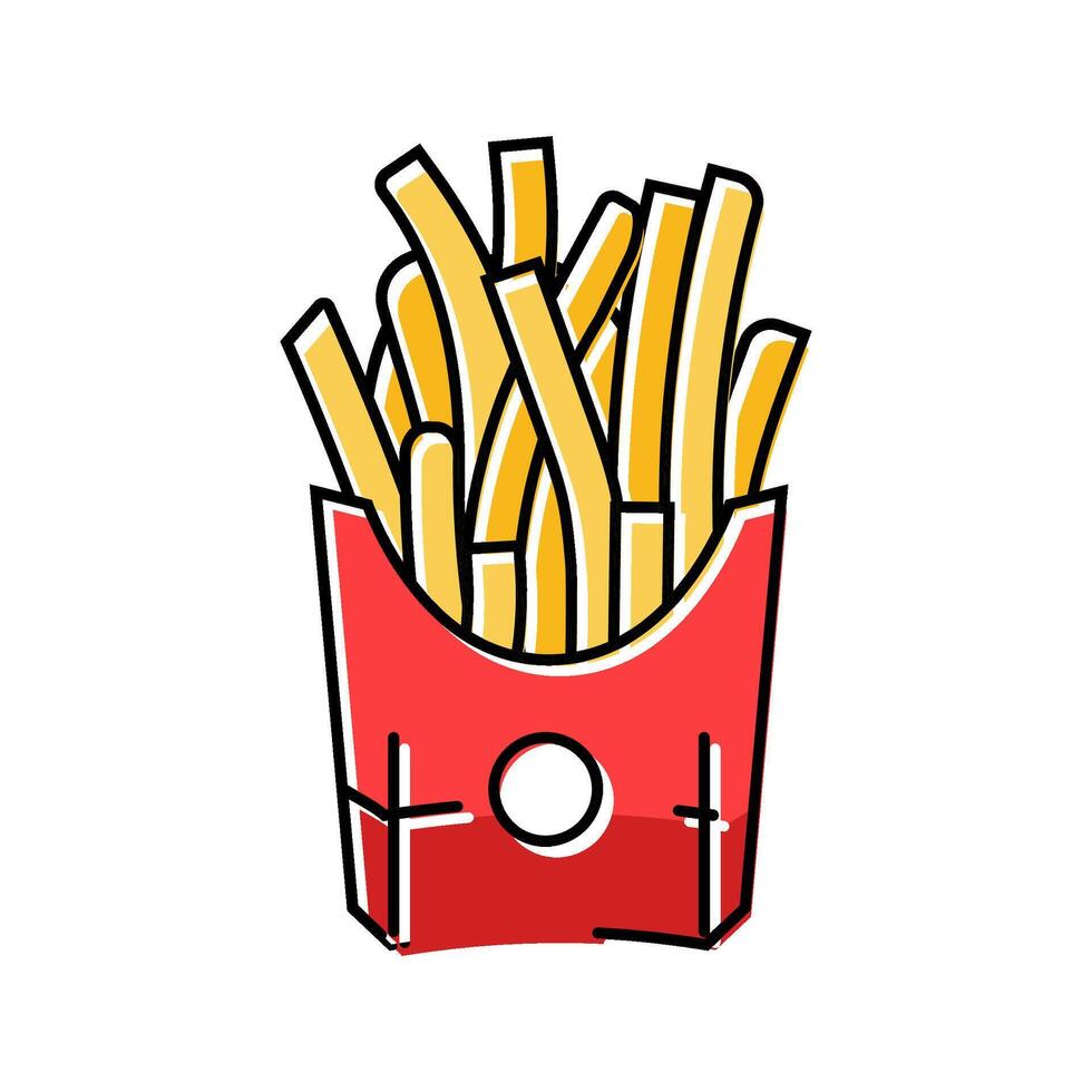 french fries fast food color icon illustration vector