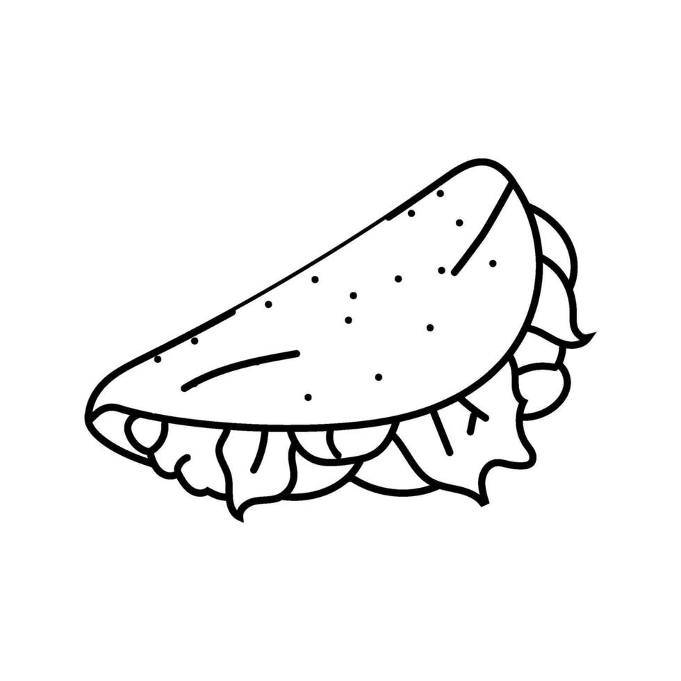 taco fast food line icon illustration vector