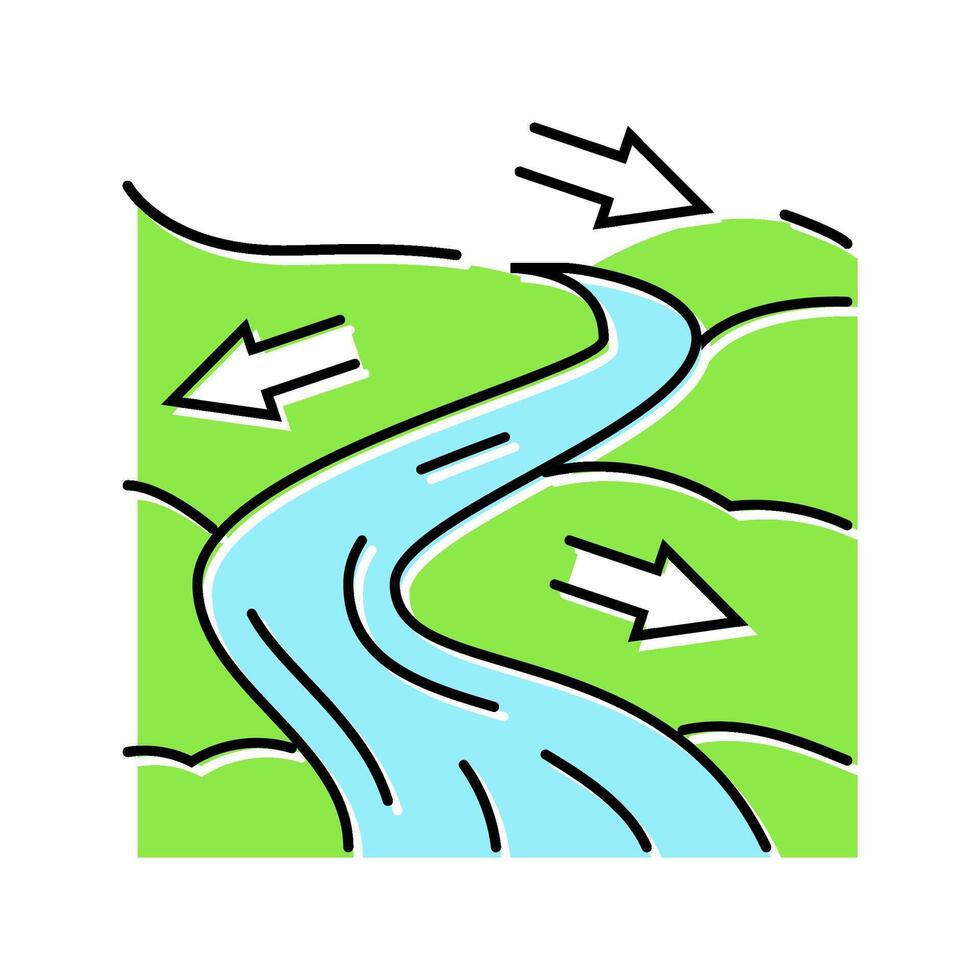 river flow hydroelectric power color icon illustration vector