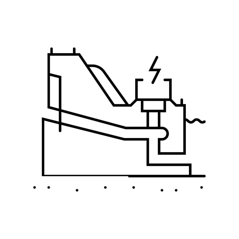 power generation hydroelectric line icon illustration vector