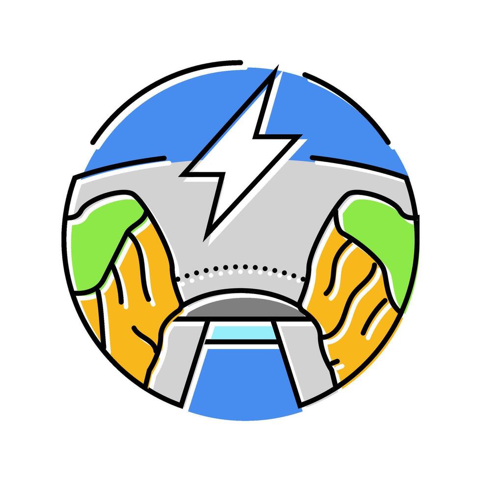 hydropower hydroelectric power color icon illustration vector