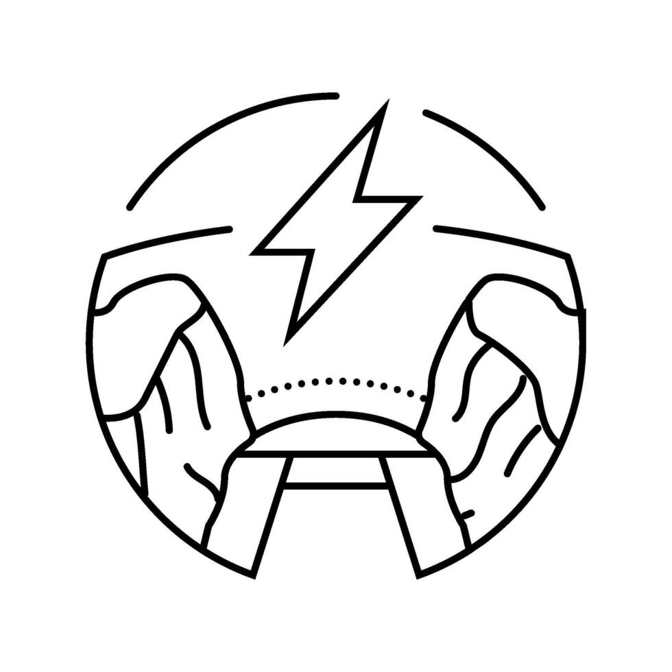 hydropower hydroelectric power line icon illustration vector