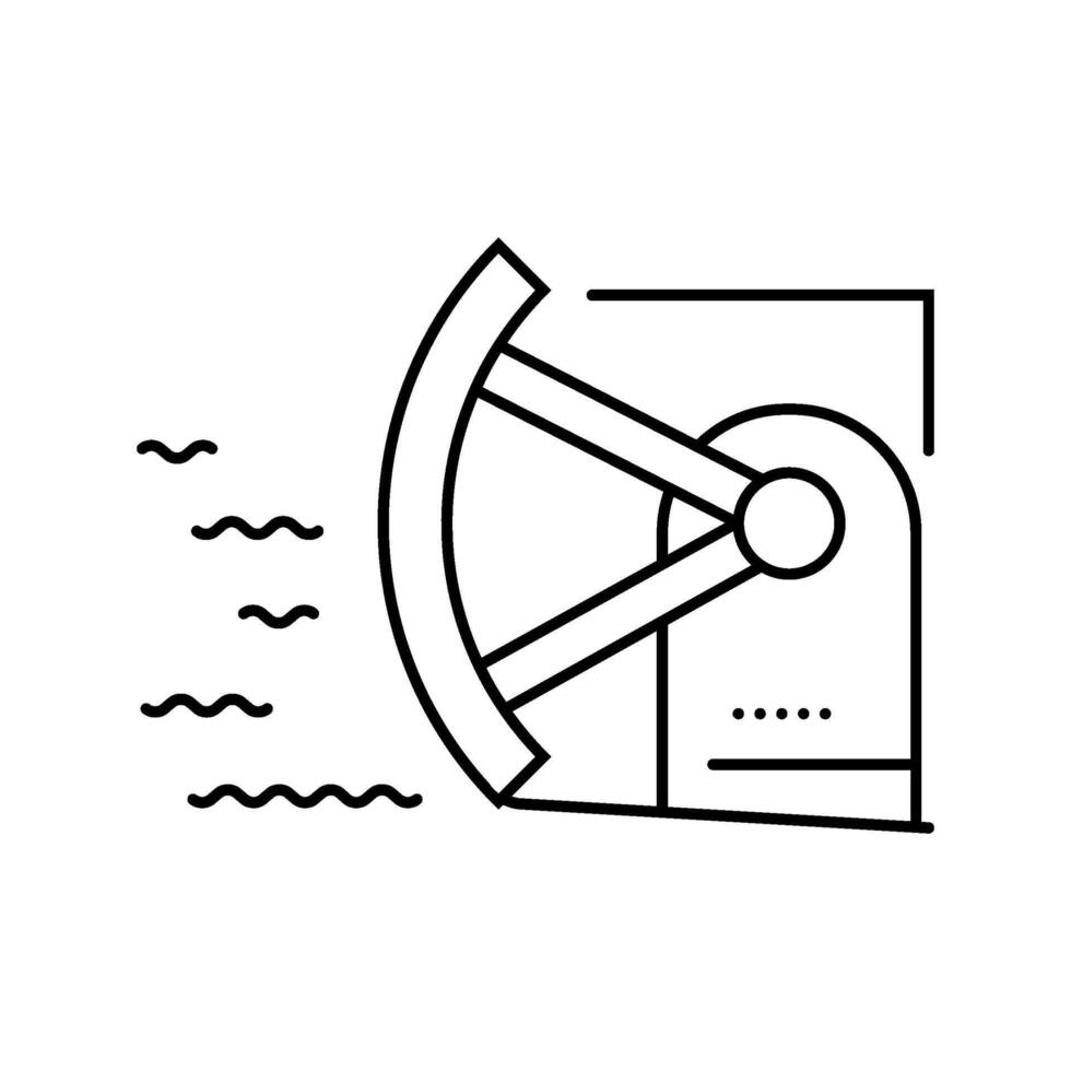 spillway gates hydroelectric power line icon illustration vector