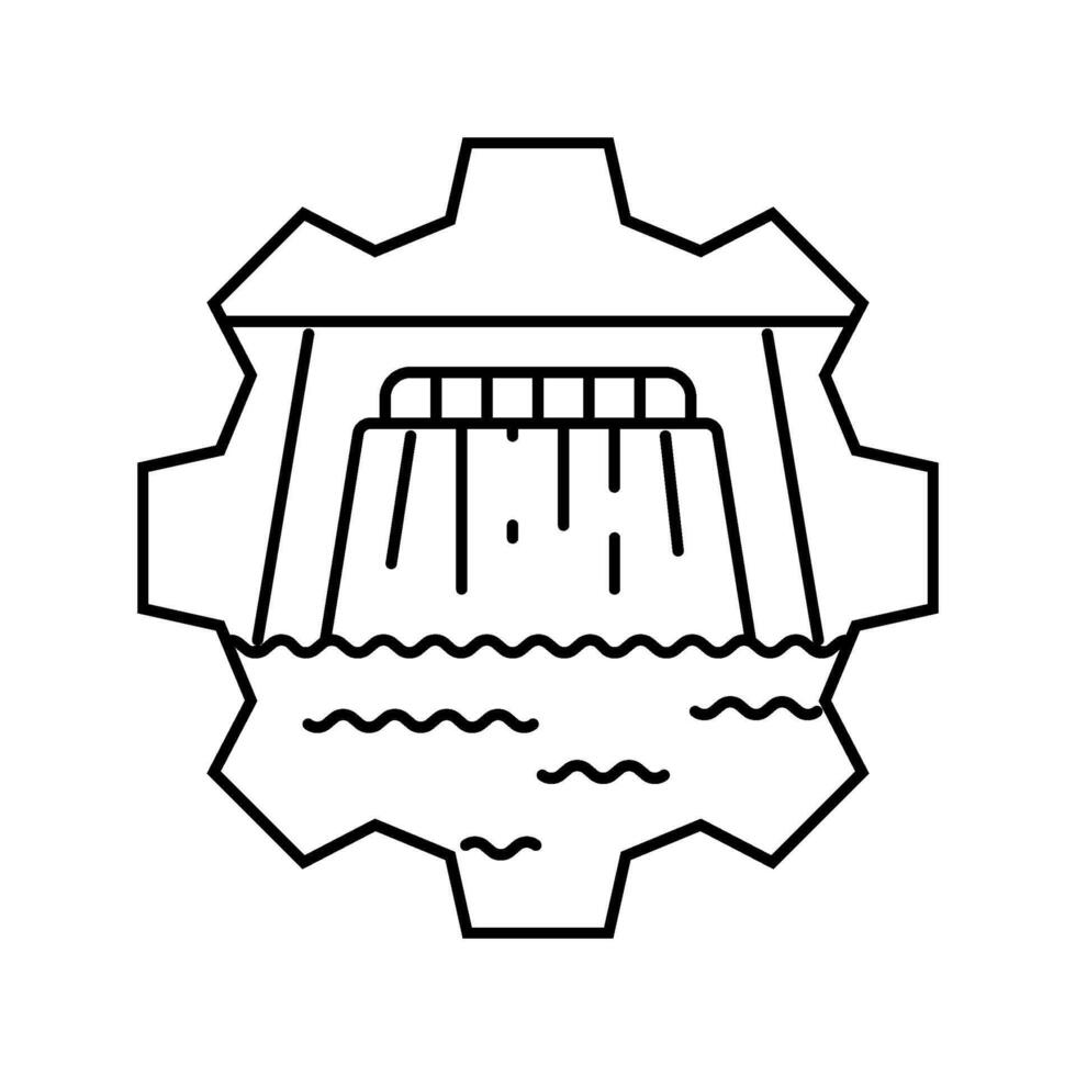 hydro technology hydroelectric power line icon illustration vector