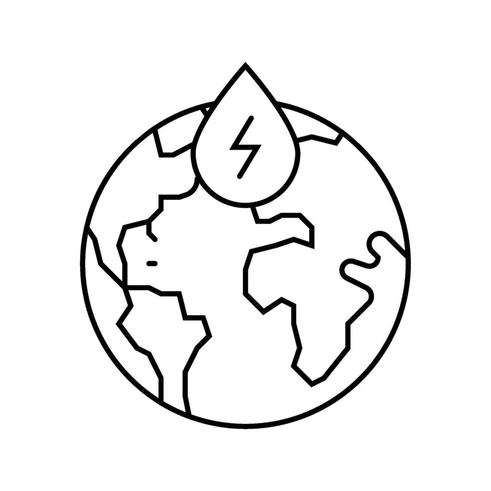 sustainable power hydroelectric line icon illustration vector