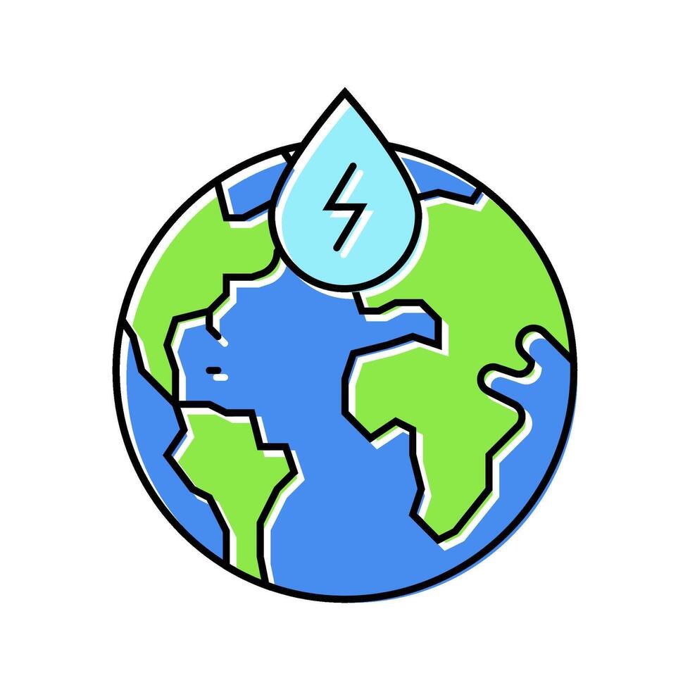 sustainable power hydroelectric color icon illustration vector