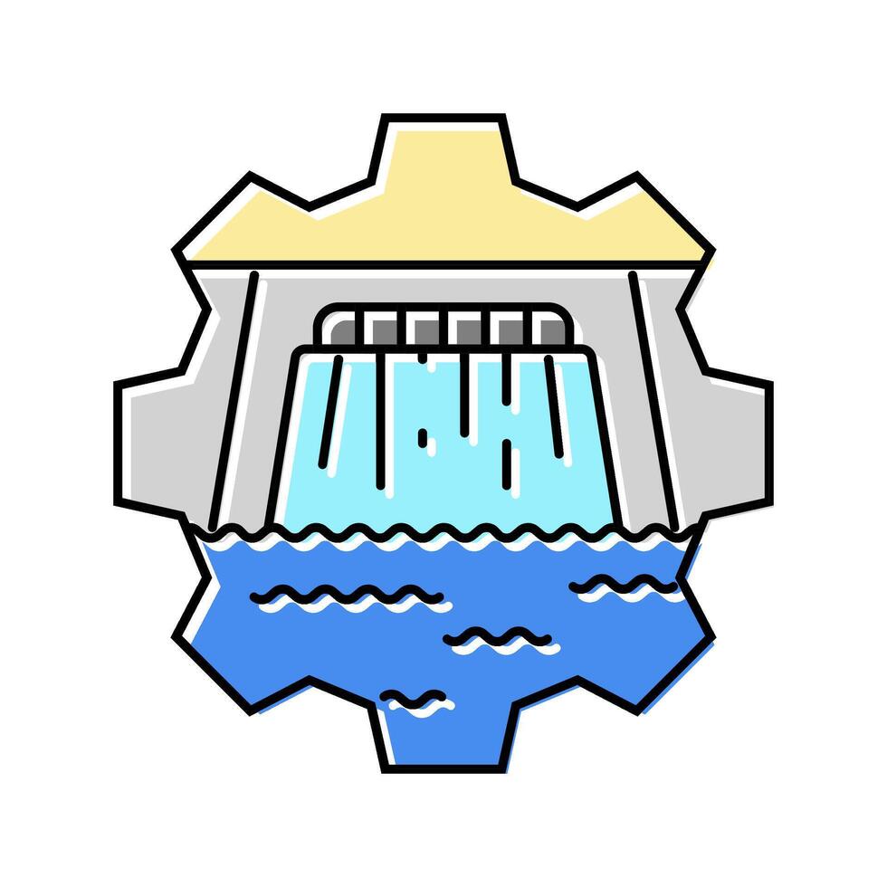 hydro technology hydroelectric power color icon illustration vector