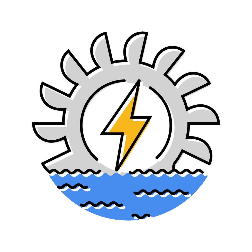 energy independence hydroelectric power color icon illustration vector
