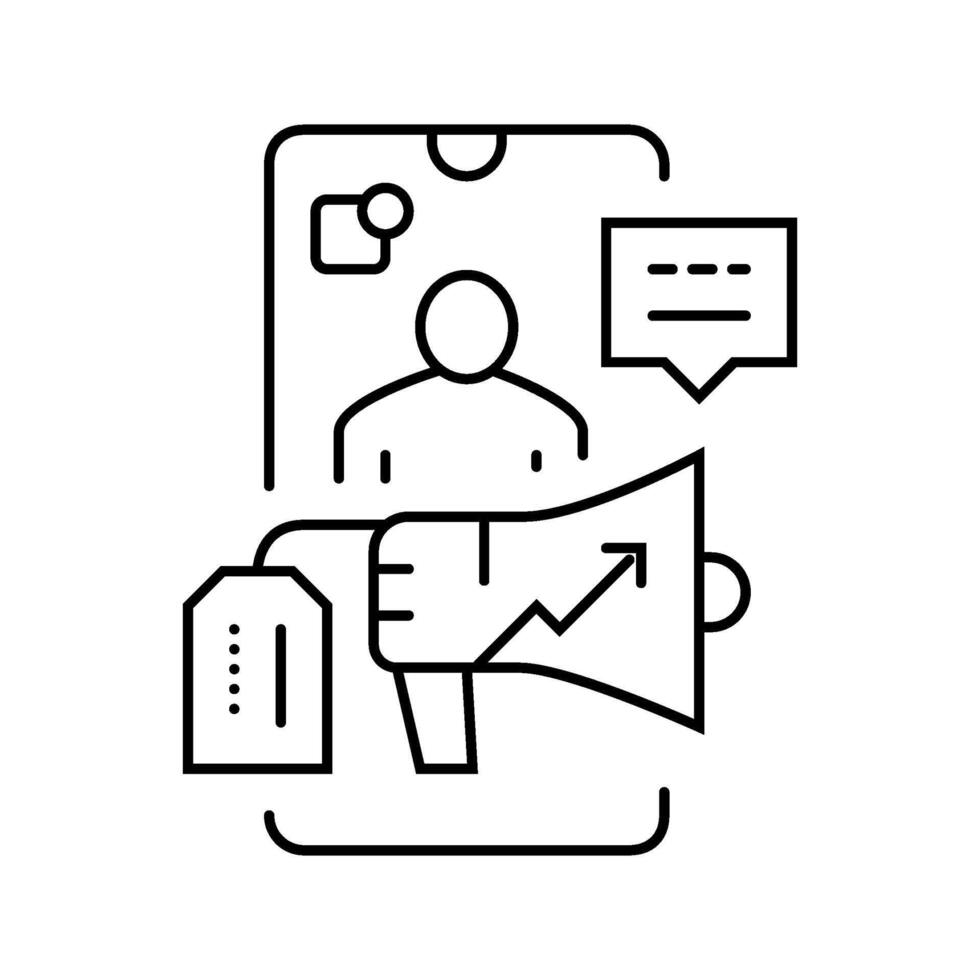 influencer marketing line icon illustration vector