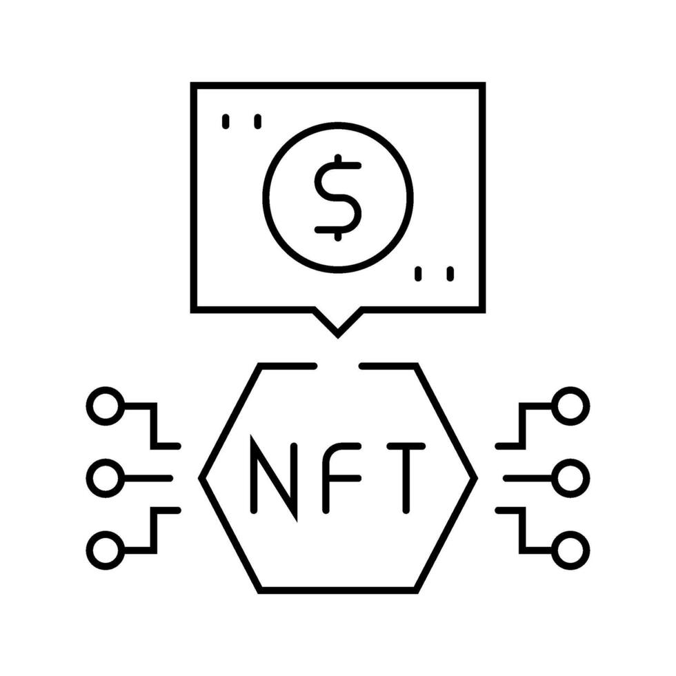 nfts non fungible tokens line icon illustration vector