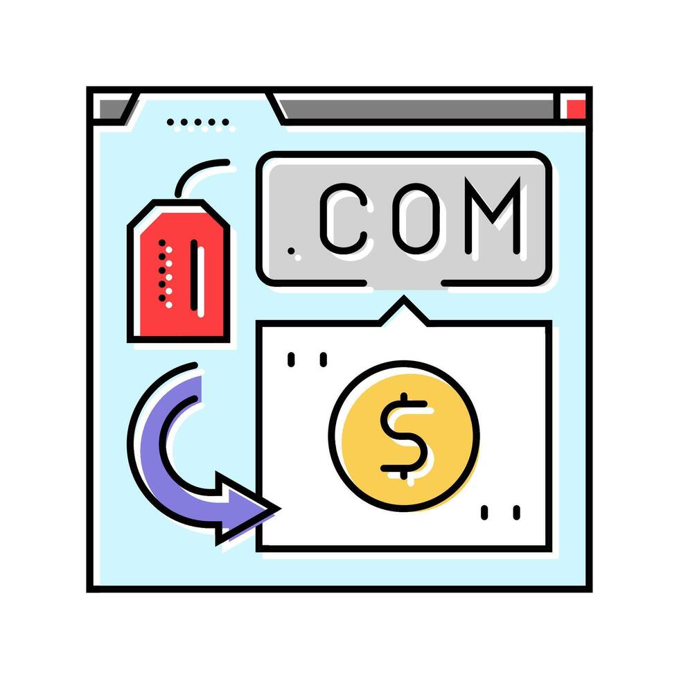 domain flipping color icon illustration vector