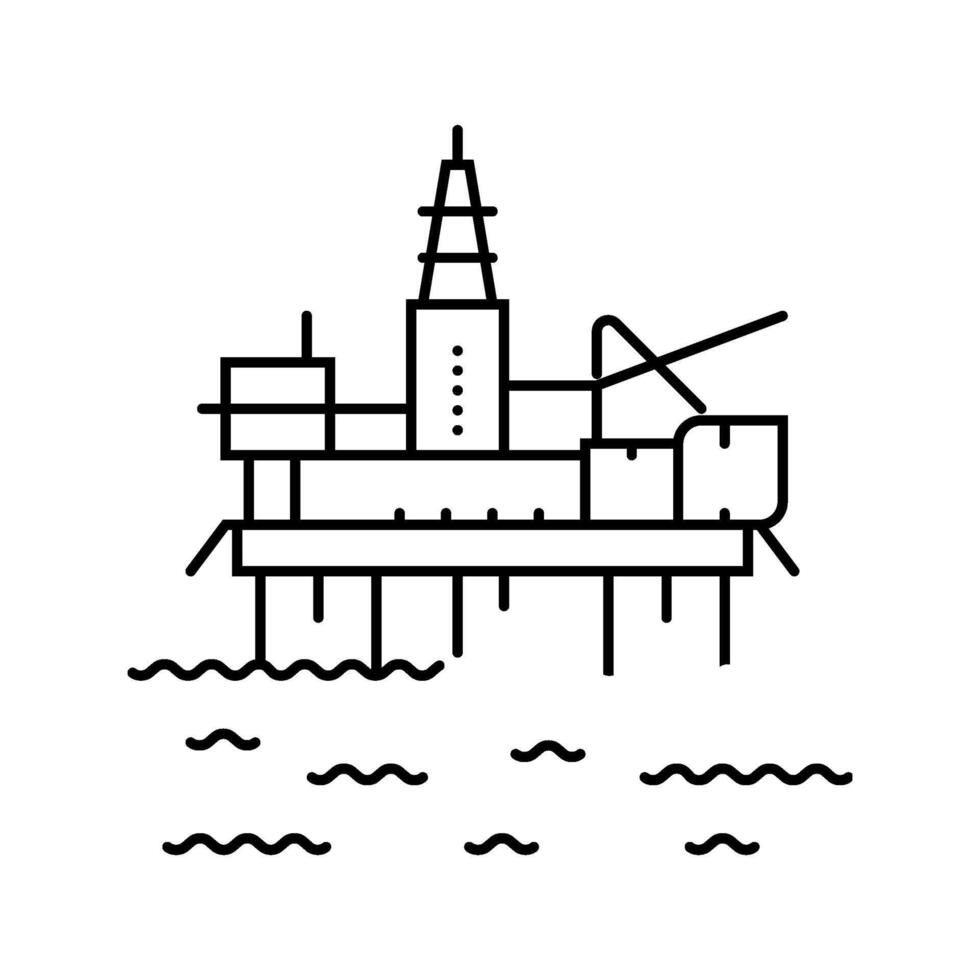 platform oil industry line icon illustration vector