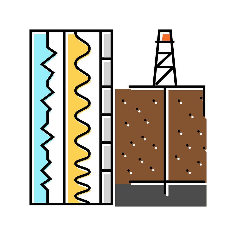 shale gas oil industry color icon illustration vector