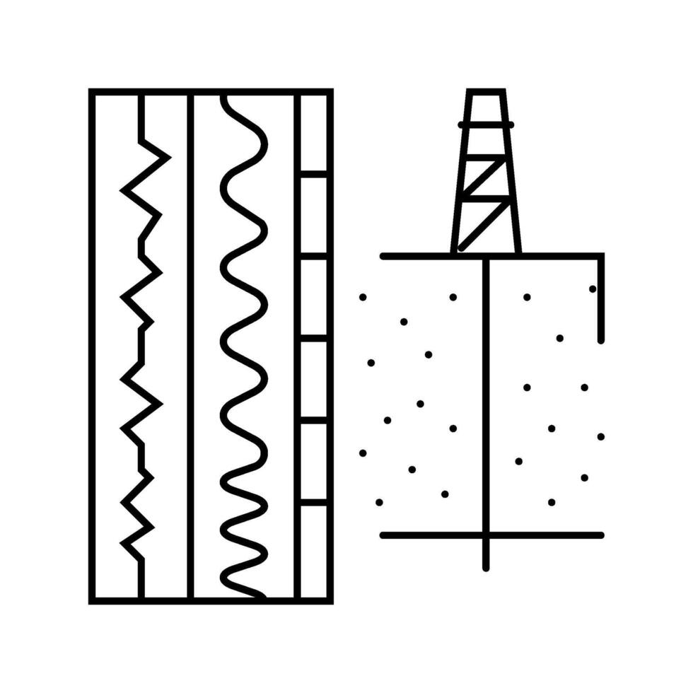 shale gas oil industry line icon illustration vector