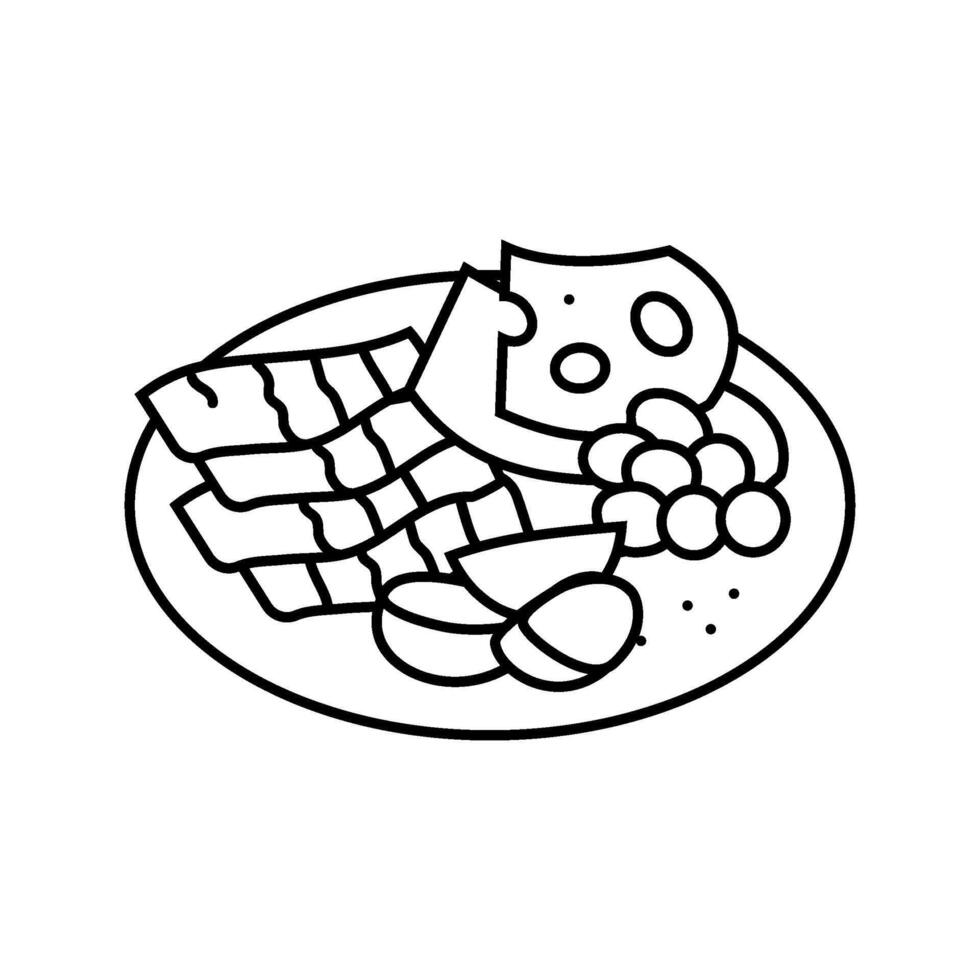 tapas selection spanish cuisine line icon illustration vector