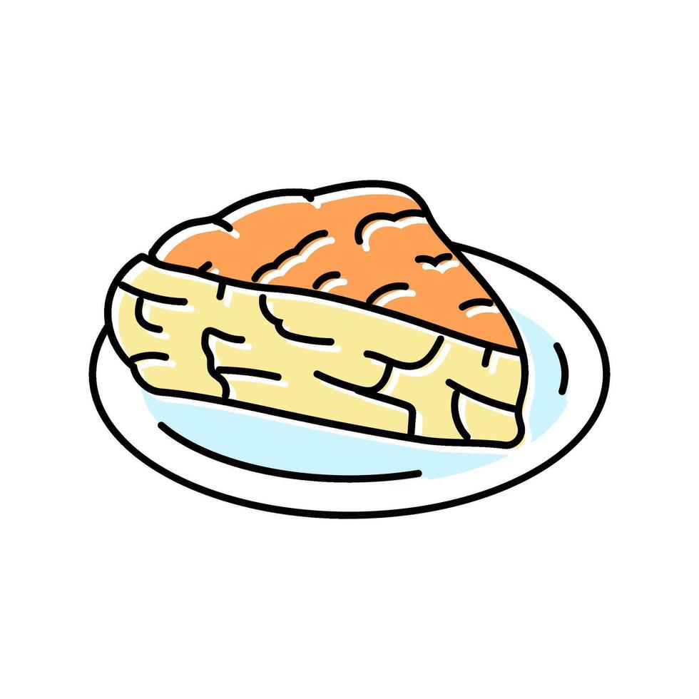 tortilla espanola spanish cuisine color icon illustration vector