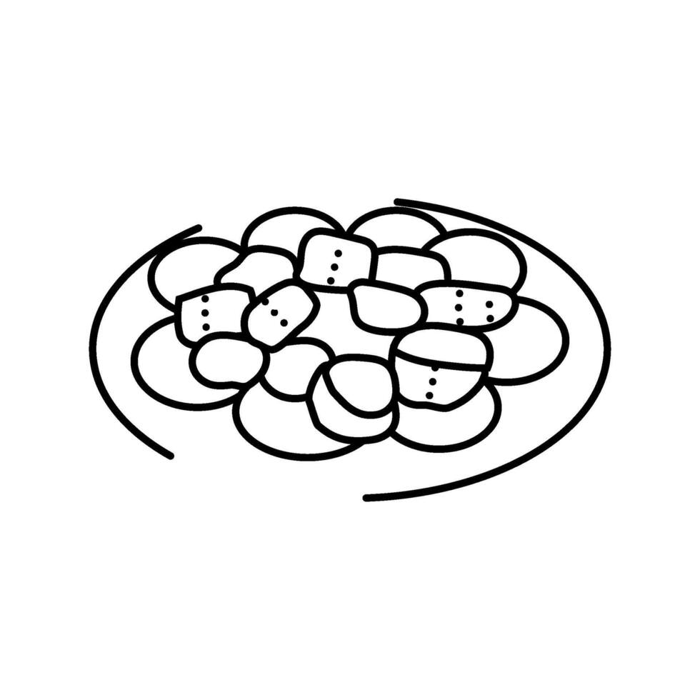 pulpo la gallega spanish cuisine line icon illustration vector