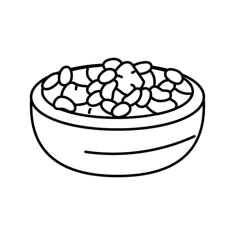 fabada asturiana spanish cuisine line icon illustration vector