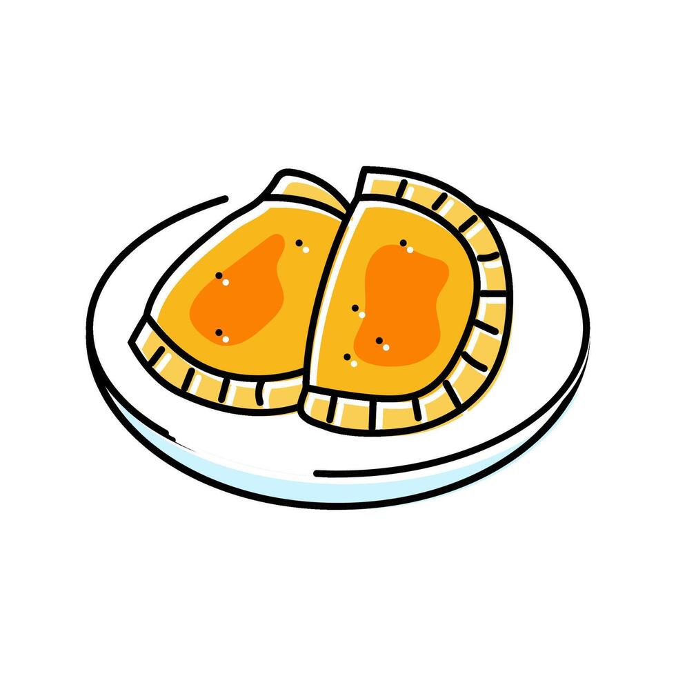 empanadas spanish cuisine color icon illustration vector