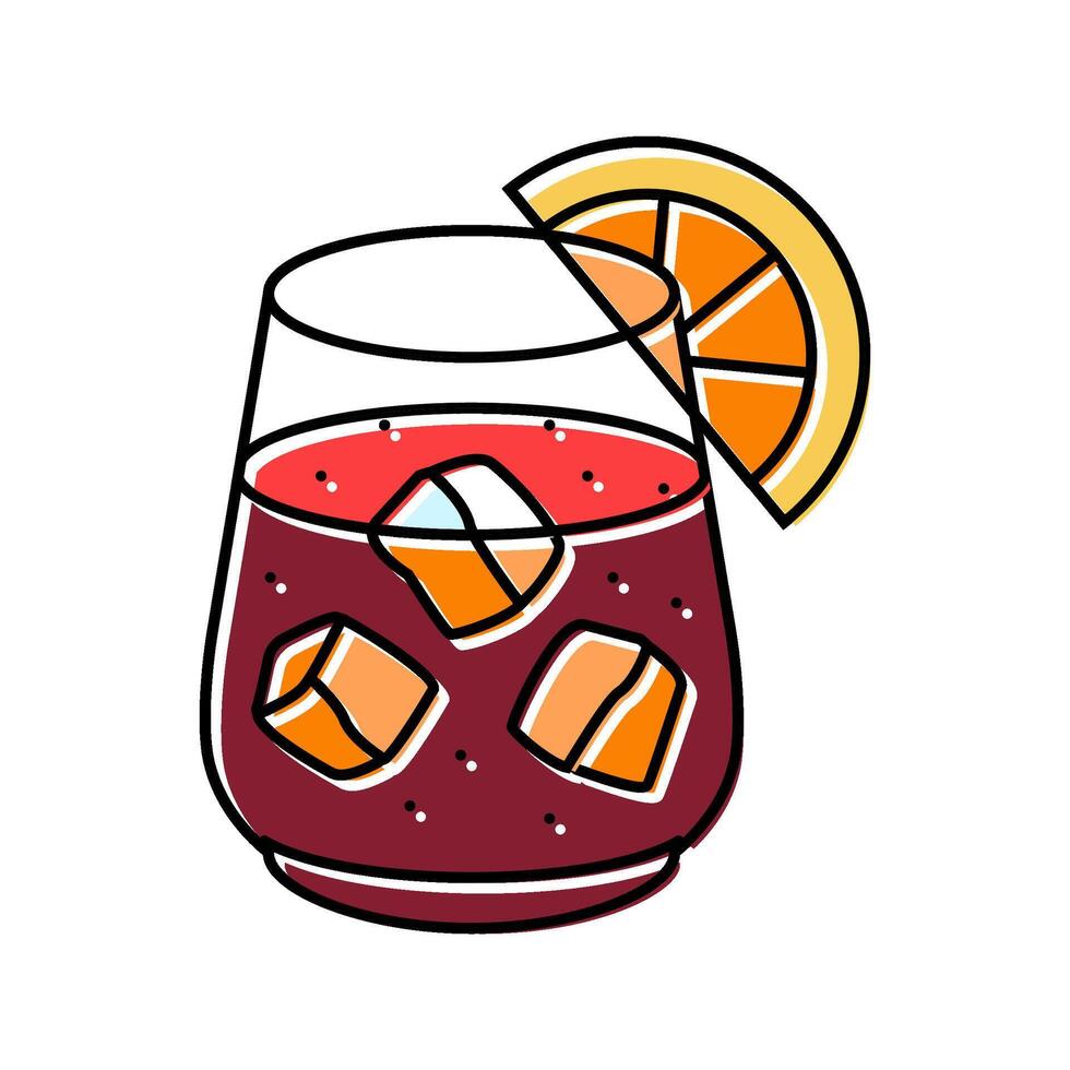 tinto de verano spanish cuisine color icon illustration vector