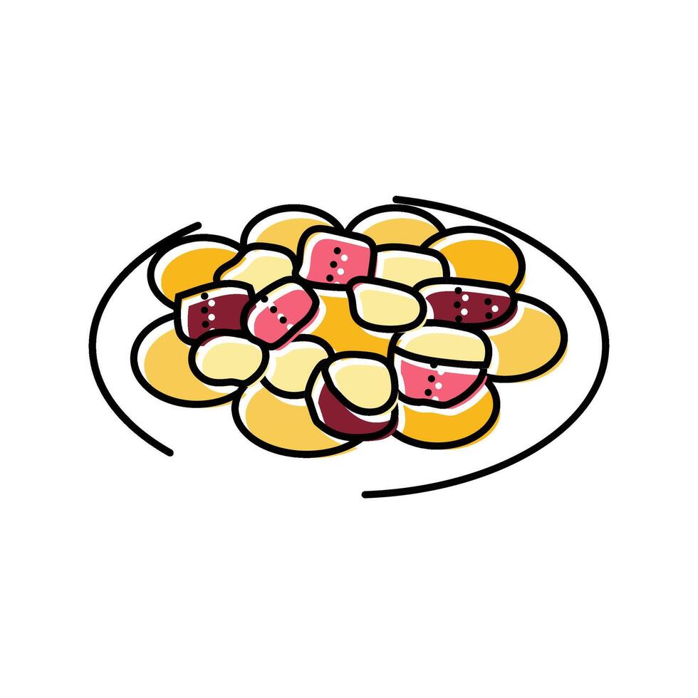pulpo la gallega spanish cuisine color icon illustration vector