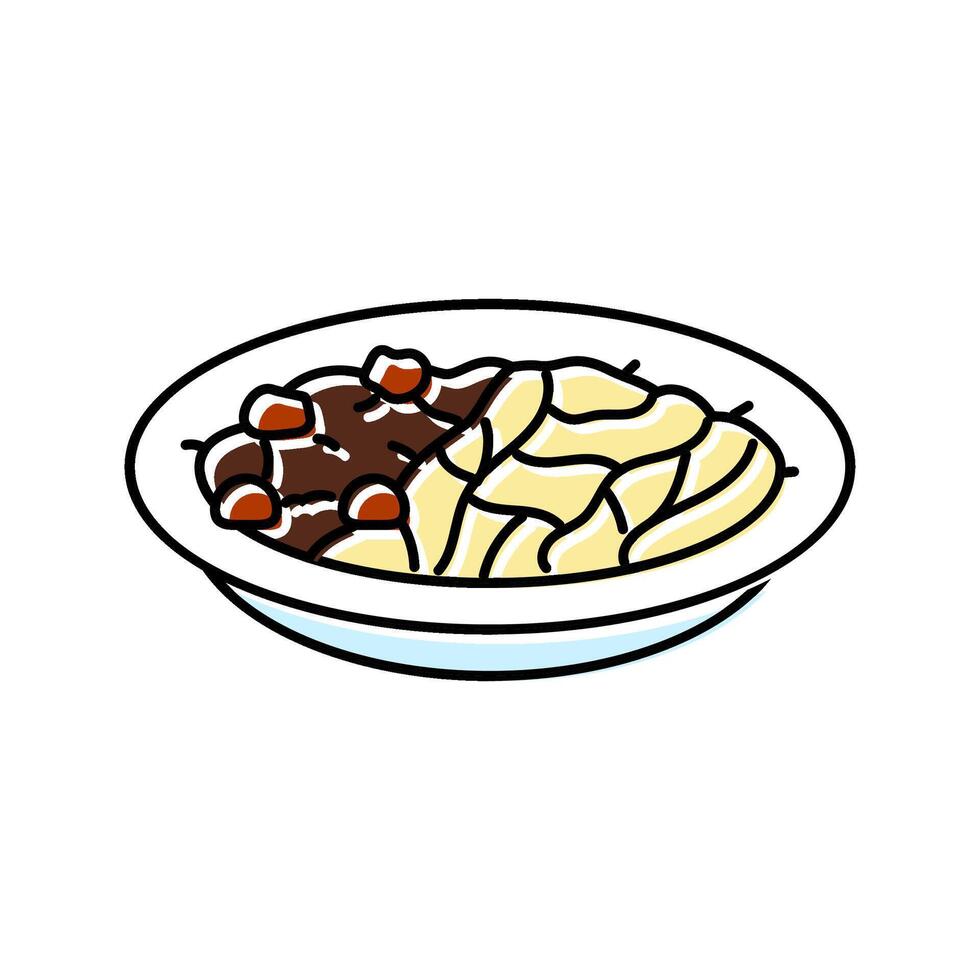 jjajangmyeon korean cuisine color icon illustration vector