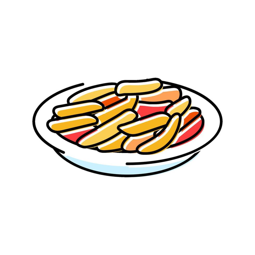tteokbokki korean cuisine color icon illustration vector