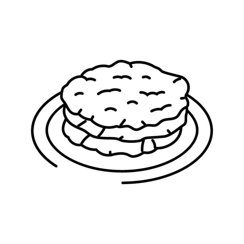 kimchi pancakes korean cuisine line icon illustration vector