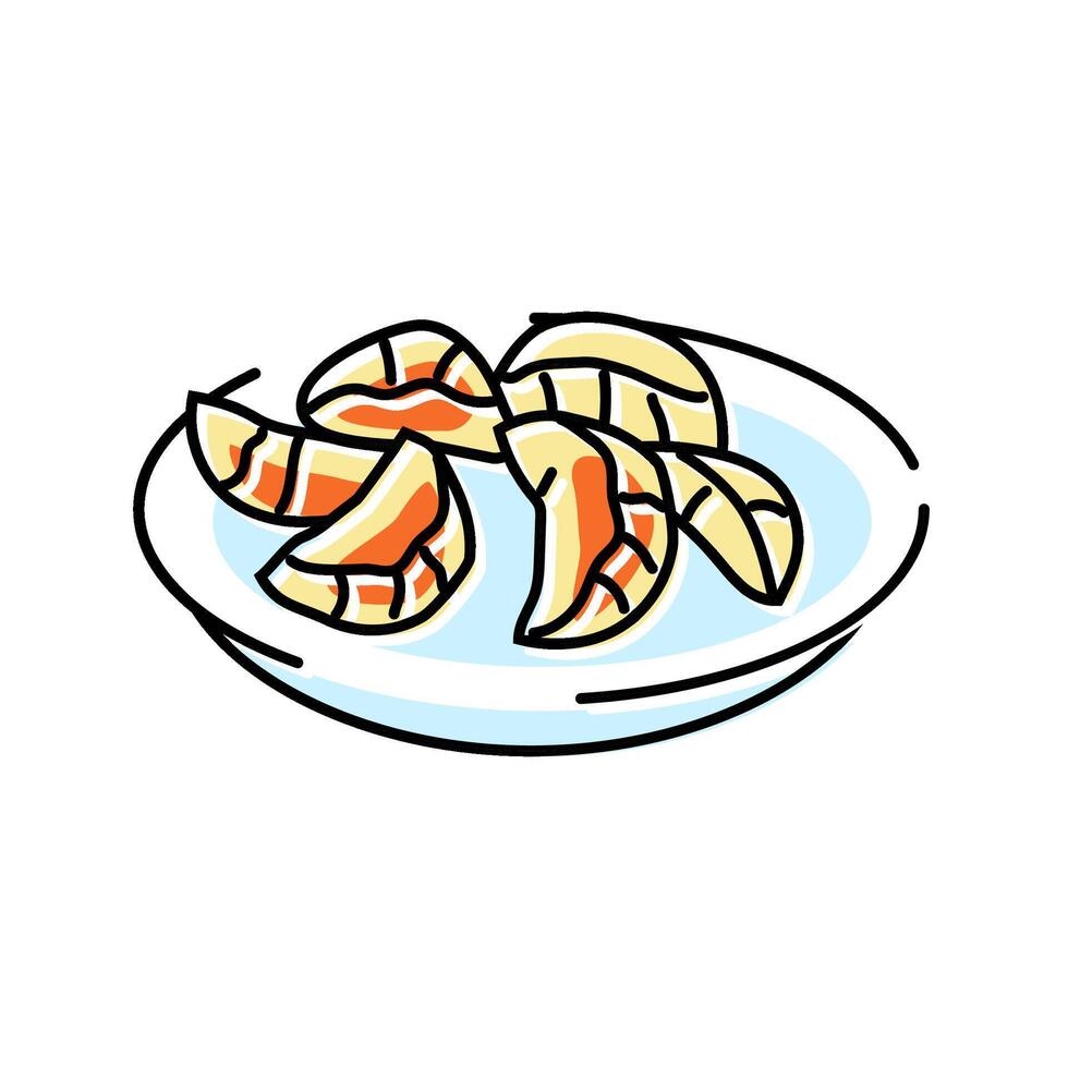 mandu dumplings korean cuisine color icon illustration vector