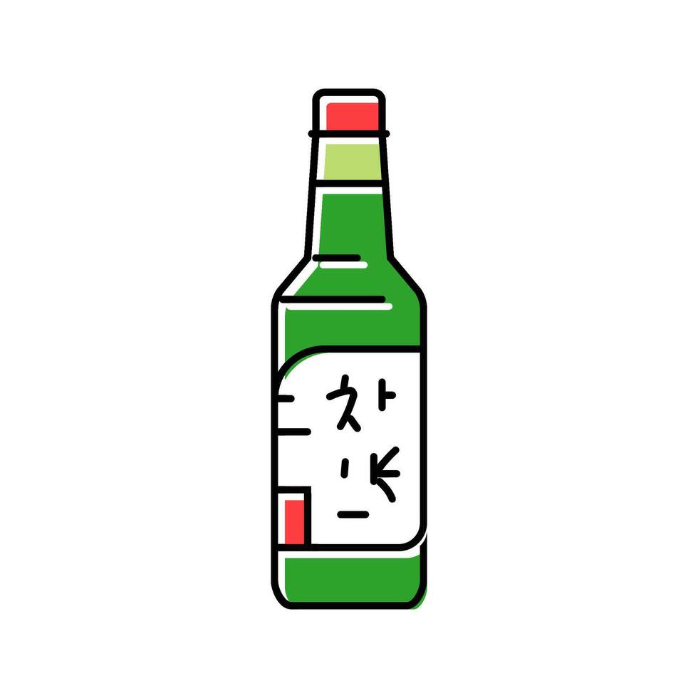 makgeolli drink korean cuisine color icon illustration vector
