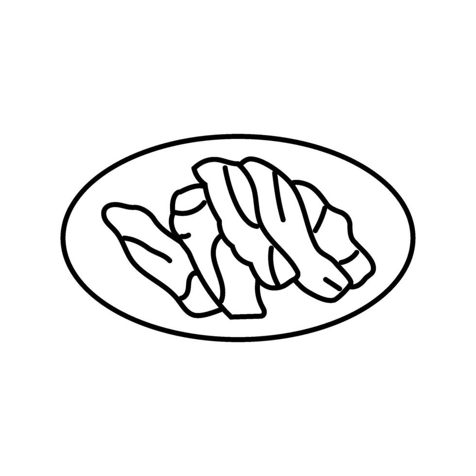 samgyeopsal korean cuisine line icon illustration vector