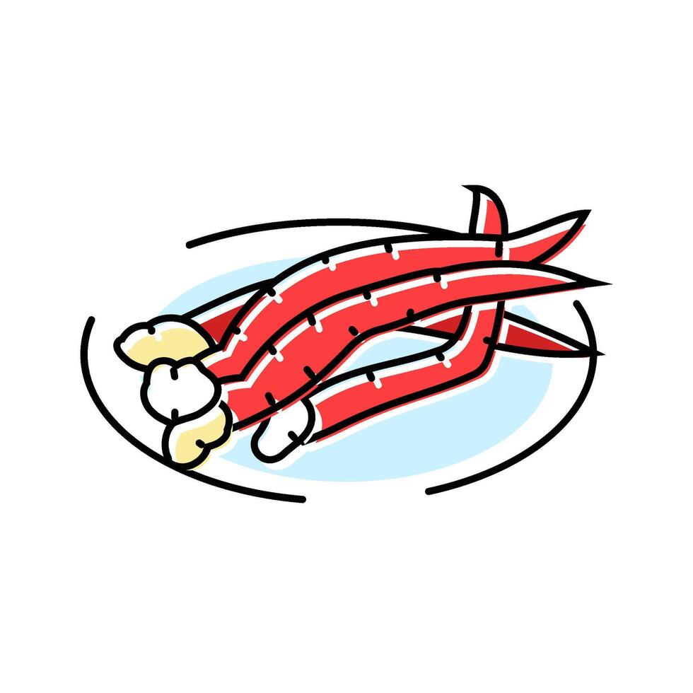 crab legs sea cuisine color icon illustration vector