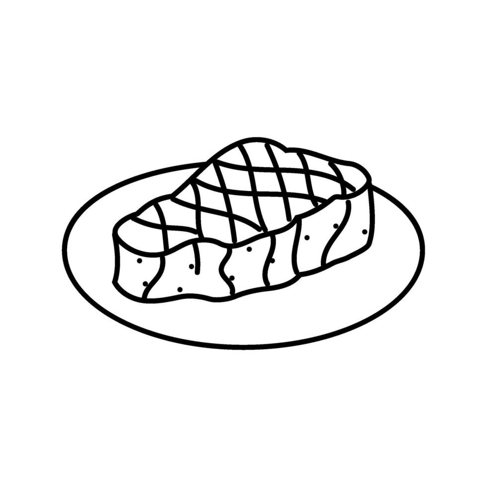 grilled swordfish sea cuisine line icon illustration vector