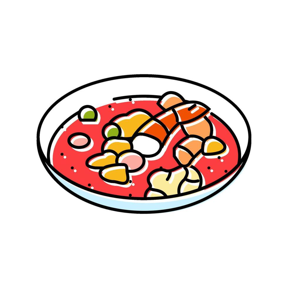 crab cake sea cuisine color icon illustration vector