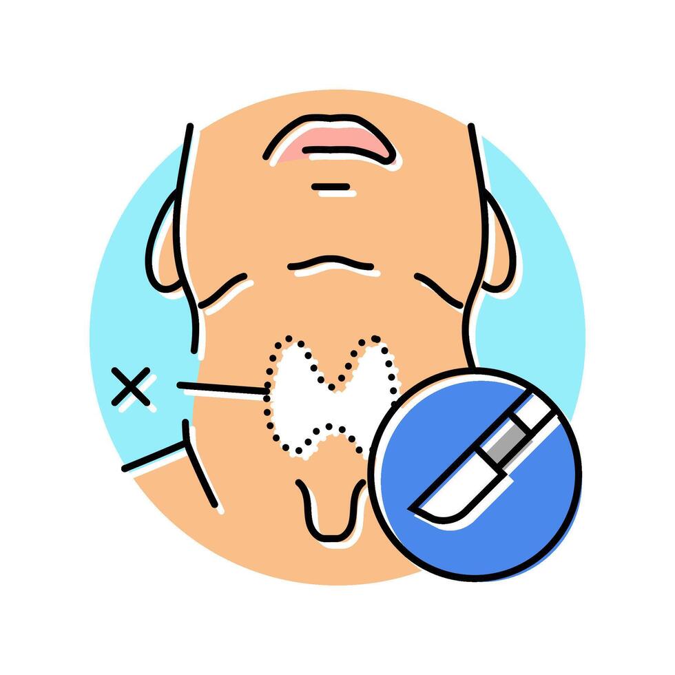 thyroidectomy surgery color icon illustration vector