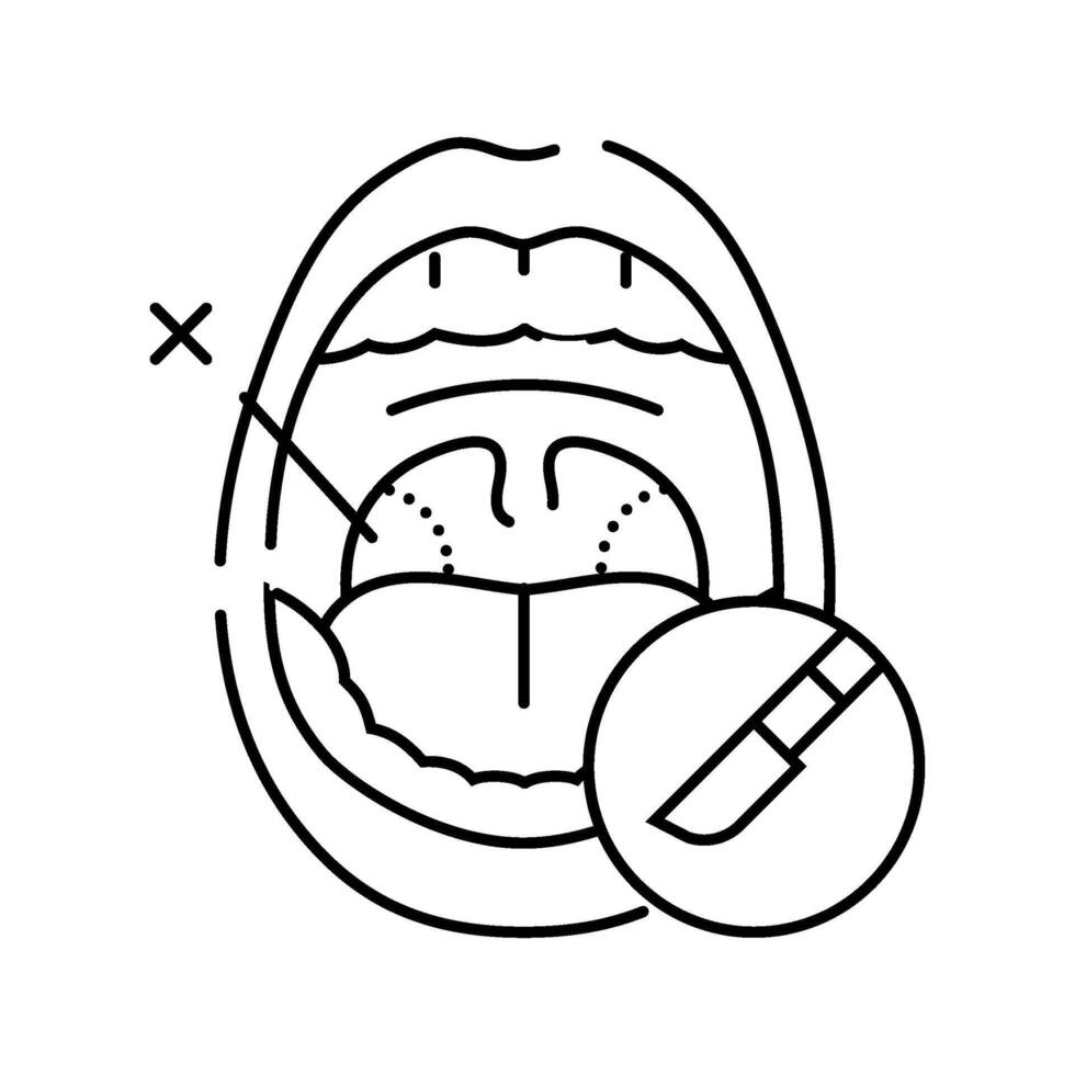 tonsillectomy surgery line icon illustration vector