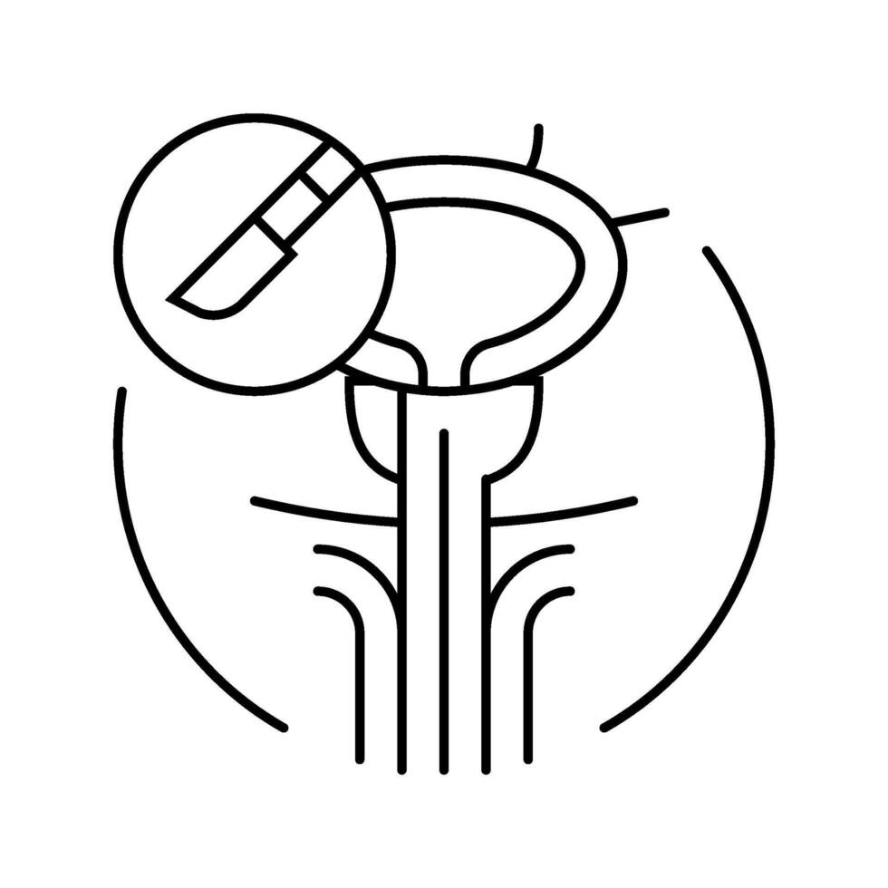 transurethral resection prostate surgery line icon illustration vector