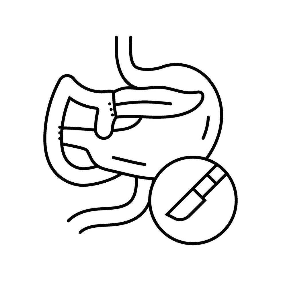 whipple procedure surgery line icon illustration vector
