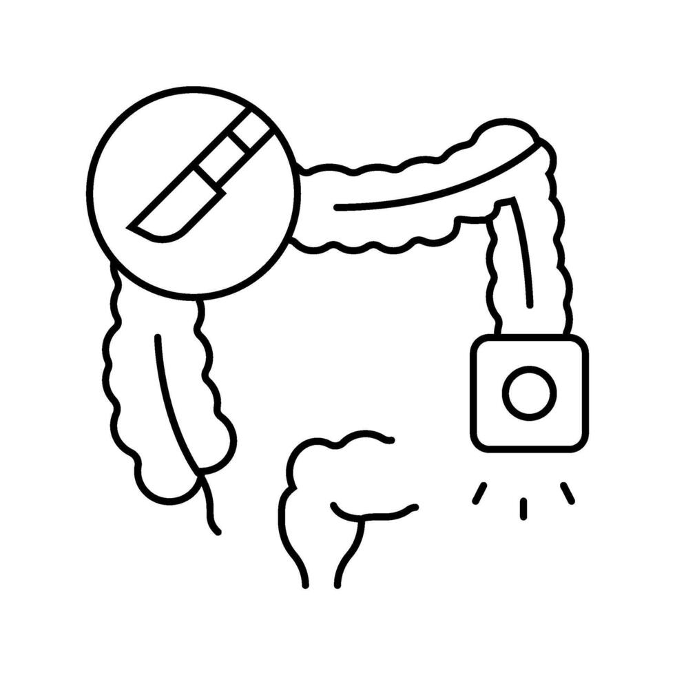 colostomy surgery line icon illustration vector