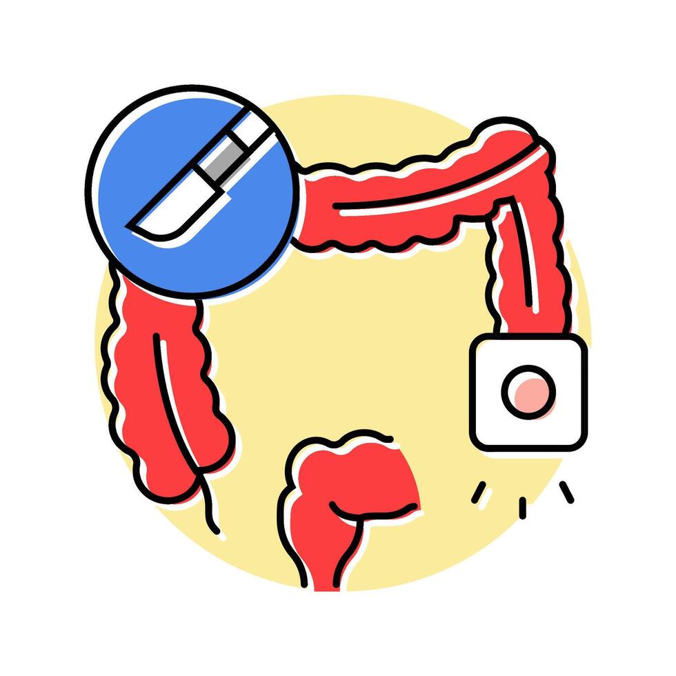 colostomy surgery color icon illustration vector